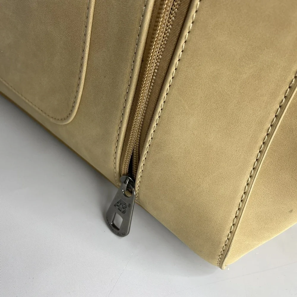 American Bling Concealed Carry Tan Purse Studded Detail Shoulder Bag Zip Closure